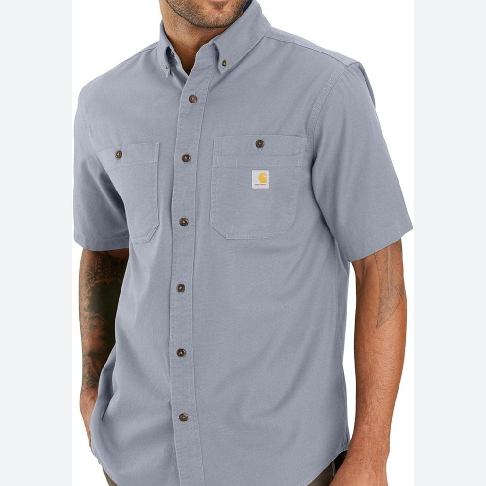 62. Carhartt Midweight Canvas Short-Sleeve Shirt | Color - Seacliff